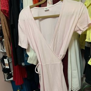 Sunday best pink wrap dress